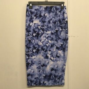 Apt 9 blue floral pencil skirt XS